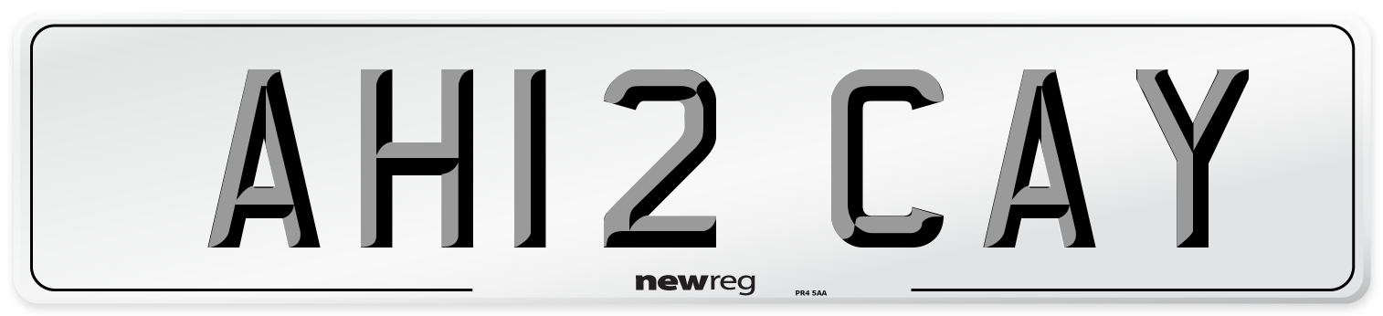 AH12 CAY Number Plate from New Reg